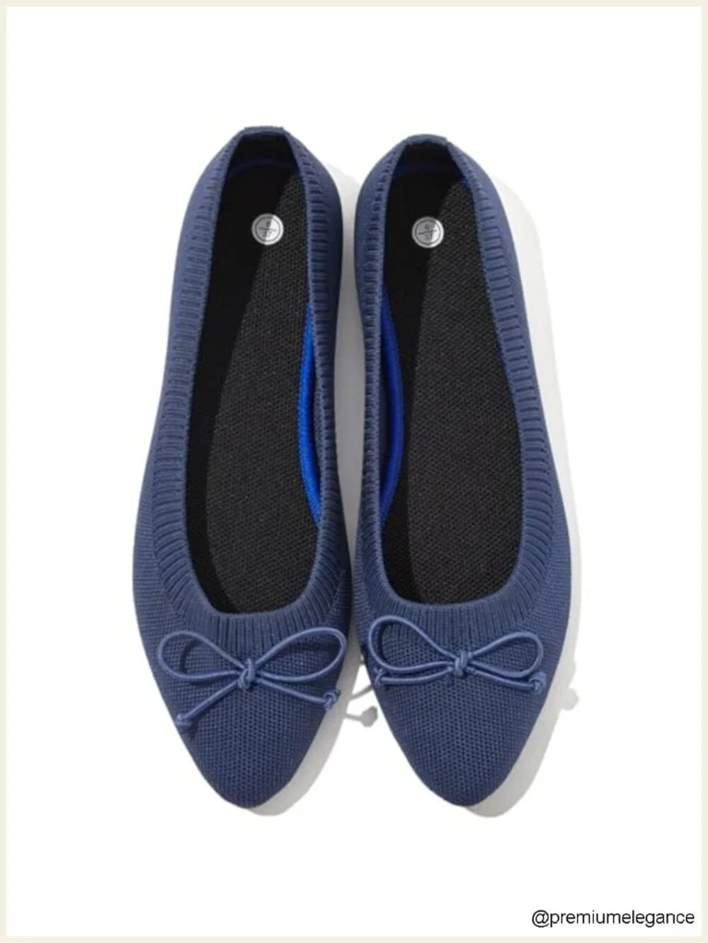 Womens Pointed Toe Ballet Flats Bow Dressy Slip On Mesh Knit Minimal Cushion